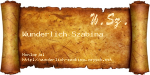 Wunderlich Szabina névjegykártya